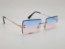 Fashion small Rectangle Unisex Luxury Sunglasses Vintage Punk Oversized