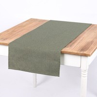 TischläUfer Dobbystoff Streifen GrüN Beige 40X160Cm Von SchÖNer Leben.