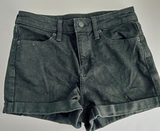 Wild Fable High Rise Shorts Cuffed 4 Pocket Black Denim Size 2/26R 14061
