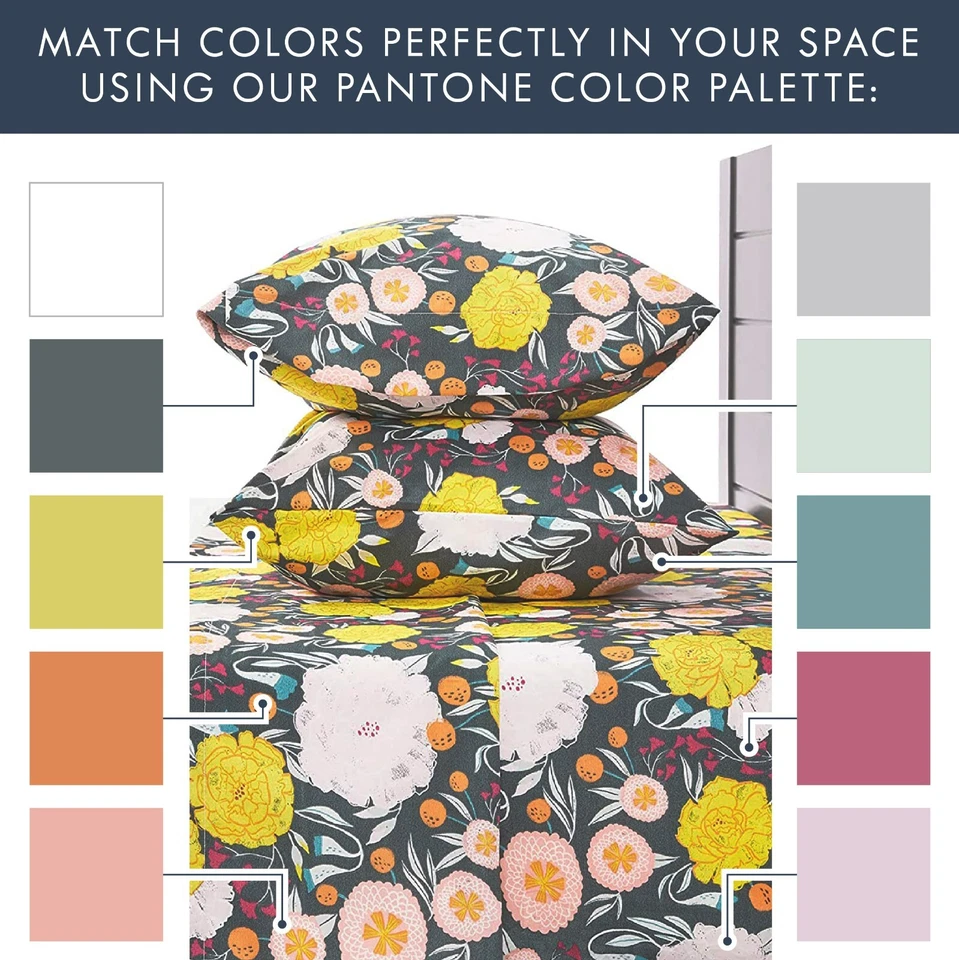 Супермягкие полные простыни премиум-класса с темным цветочным узором для девочек, подростков, главных спален - Изображение 2 из 4