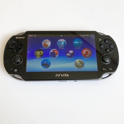 PlayStation PS Vita Konsole Crystal Black PCH-1100 Schwarz Nur Konsole Getest...