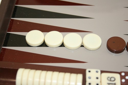 Juego de Backgammon de Viaje Vintage Marrón Imitación Cuero Estuche Plegable Marrón/Crema Piezas - Imagen 4 de 7
