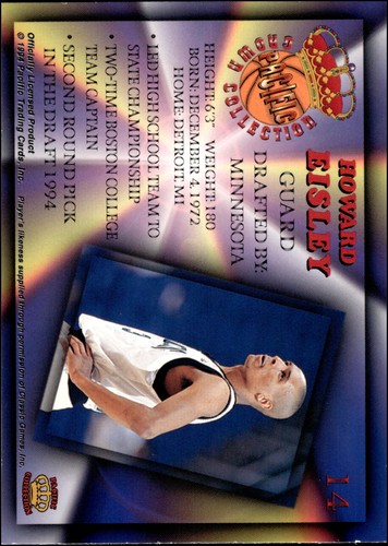 1994 Pacific Prisms #14 Howard Eisley Rookie Pacific Tigers - Picture 2 of 2