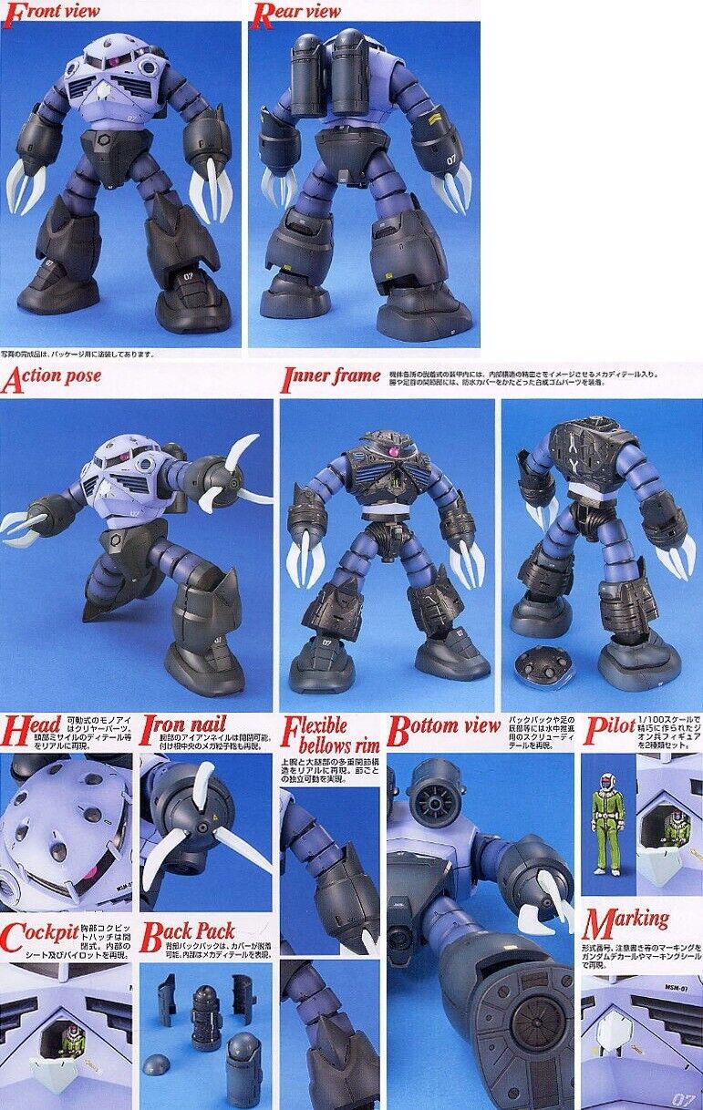MG 1/100 MSM-07 Z'gok zogok Mobile Suit Gundam Bandai model kit Gunpla Fast  ship