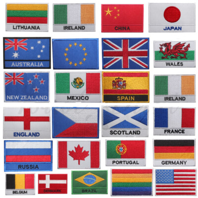 Nationalflagge Aufnäher bestickt Aufbügeln Nähen Aufnähen Aufnäher Abzeichen