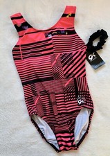 NEW Aly Raisman GK ELITE Gymnastics Leotard TECH Pink Black CRISS-CROSS Strap AM
