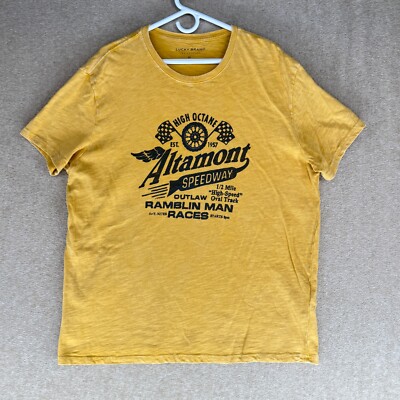 Lucky Brand Dyed Ink Men's Size XL Solid Graphic Short Sleeve V-Neck T-Shirt