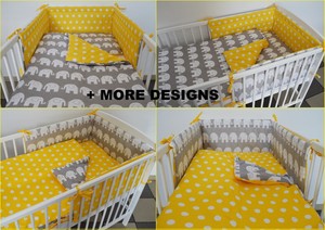yellow elephant crib bedding