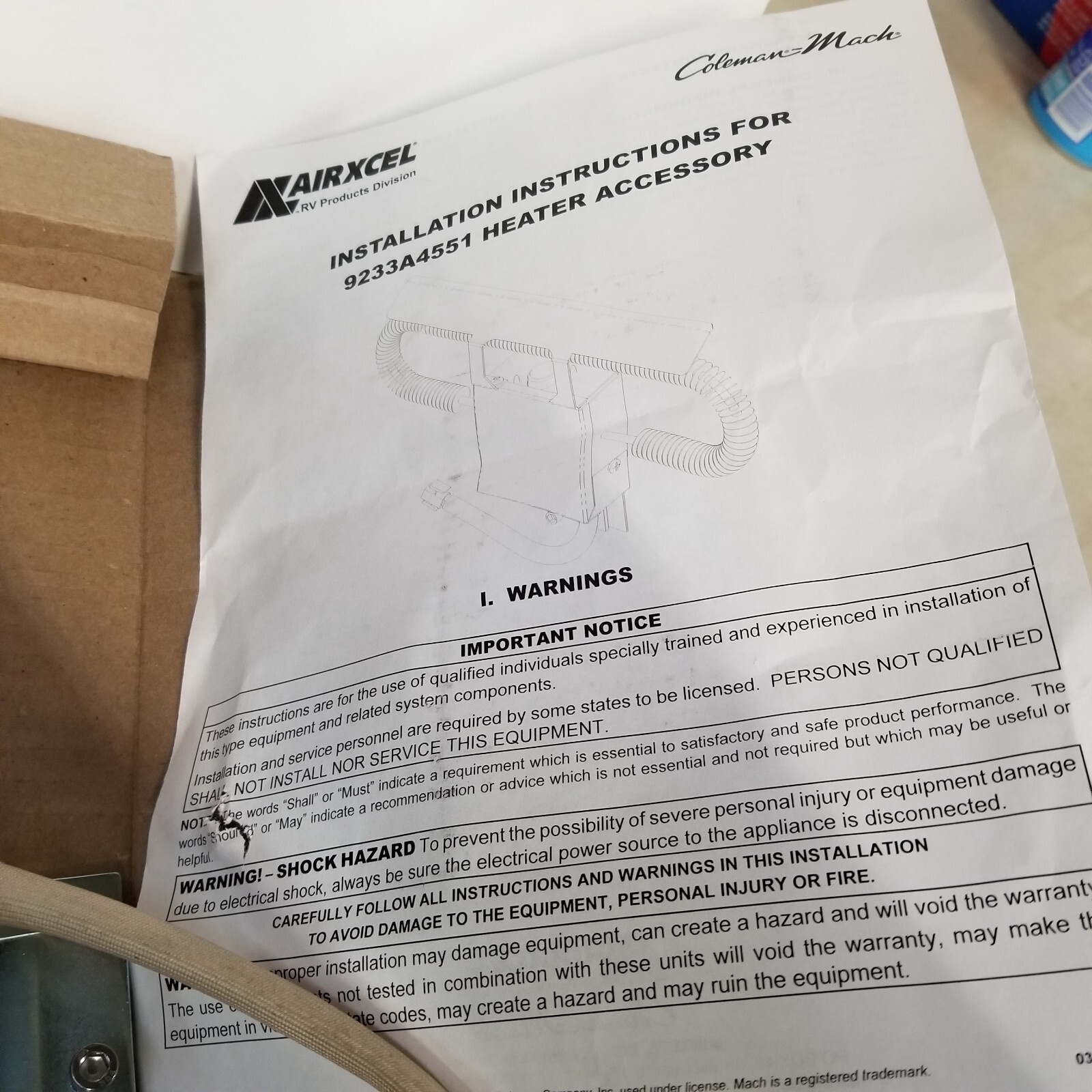 Coleman Mach Air 9233A4551 Electric Kit For Heat 