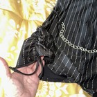 Womens SA MA Pinstripe Playsuit Black Silver Dance Party Romper New Sexy Chain — photo 3