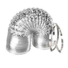 6" Flexible 10/25 Feet Aluminum Ducting Dryer Vent Hose Non-Insulated Air Pipe
