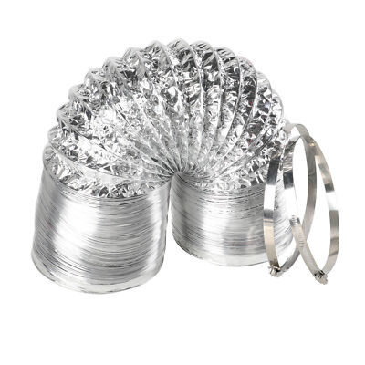 6'' Flexible 10/25 Feet Aluminum Ducting Dryer Vent Hose Non-Insulated Air Pipe