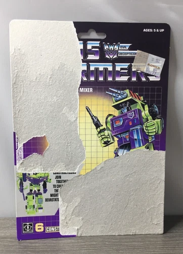 1984 Transformers MIXMASTER CARDBACK Hasbro G1 Vintage Action Figure Tech Specs