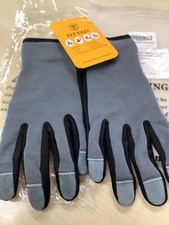 Ozero Work Gloves Deerskin Suede Leather Palm Size Medium Back Ottoman Fabric