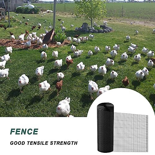 16 Gauge Black Vinyl Coated Hardware Cloth 24 inch x 50 1"×1” 24inx50Ft