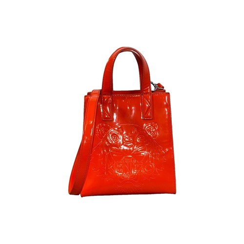 Kenzo Paris Large Boston Bag Pvc X Genuine Leather Floral Pattern