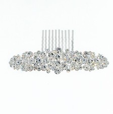 USA Hair Comb Hairpin use Swarovski Crystal Elegant Bridal Wedding silver Clear