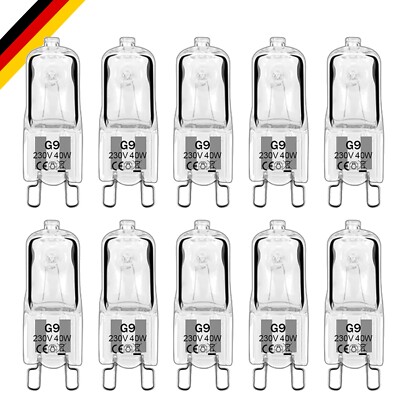 10er Pack G9 Halogenlampen 40W Dimmbar 2800K für Deckenleuchten & Backofen