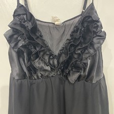 Ambrielle Sheer Black Babydoll Nighty Lingerie Ruffle Chest Romantic