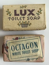 Vintage 2 Different Bars Of Soap - Lux & Octagon - USA - Leaver Brothers Colgate