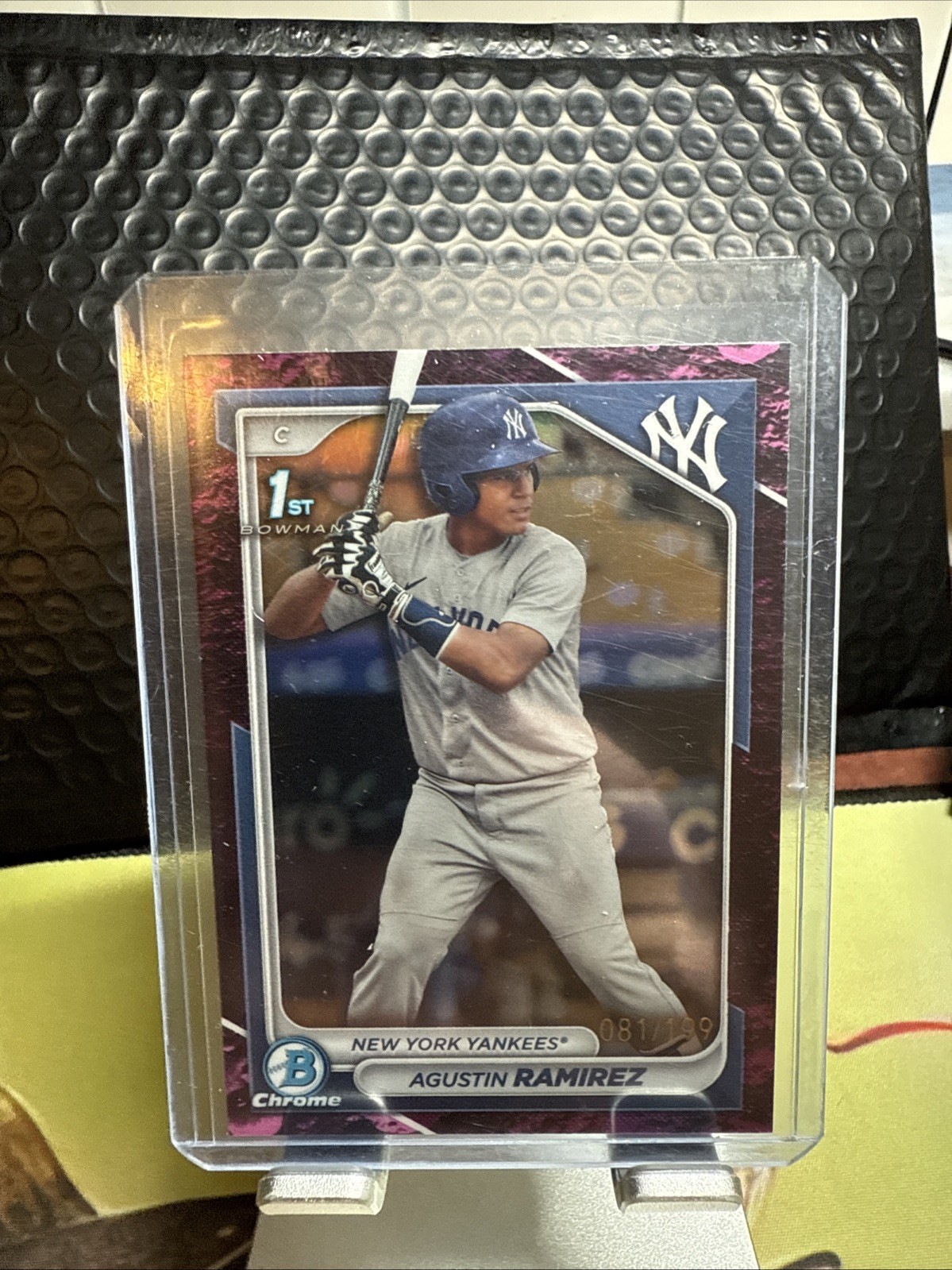 2024 Bowman AGUSTIN RAMIREZ Chrome Fuchsia  Refractor /199 BCP-85 ASOB