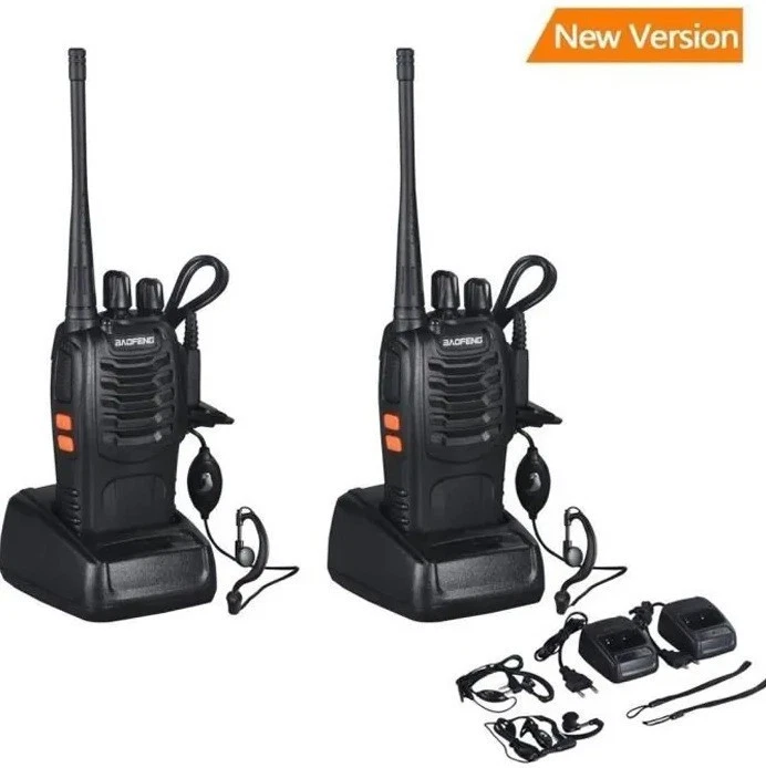 Talkie Walkie Rechargeable Pack x2 UHF Baofeng BF-888S 400-470 MHz radio chasses