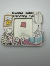 RUSS Ceramic Grandma Picture Frame For 3  x3  Photo GRANDMA MAKES EVERYTHING FUN