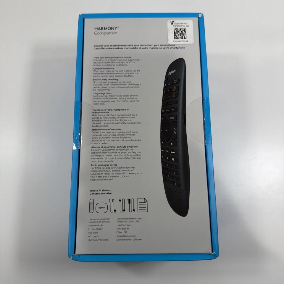 Logitech Harmony Companion All in One Remote Control and Smart Hub - Black - Image 3 of 3