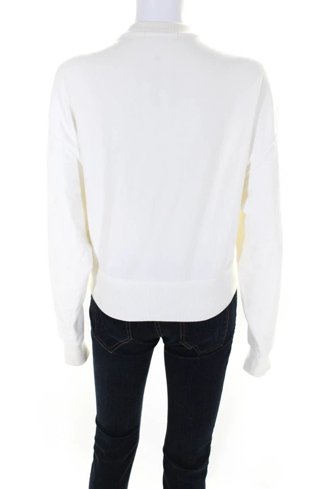 Sudadera Rebecca Minkoff Mujer Love Arco Iris Rayas Cuello Redondo Blanca Mediana Foto 3 de 4