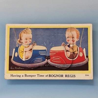 Bognor Regis Postkarte um 1930 Autoscooter Kirmes Neuheit Pull Down V. Paterson 