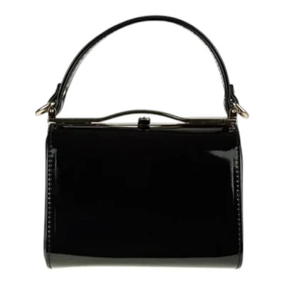 Ladies Vintage Patent Box Handbag Top Handle Clutch Bag Evening Shoulder Purse - Image 1 of 4