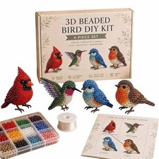 Beaded Animal Craft Kit 3D DIY Embroidery Handmade Set for Adults Teens