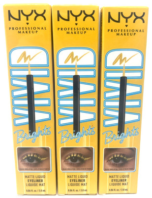 (3) NYX Vivid Brights Matte Liquid Eyeliner Sealed VBLL03 - Had Me At Yellow