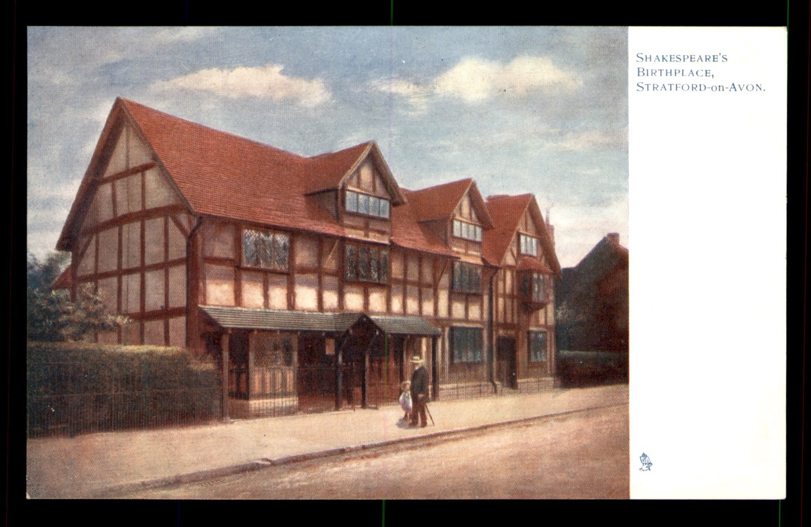Shakespeare's Birthplace Stratford On Avon People Buliding UNP Postcard