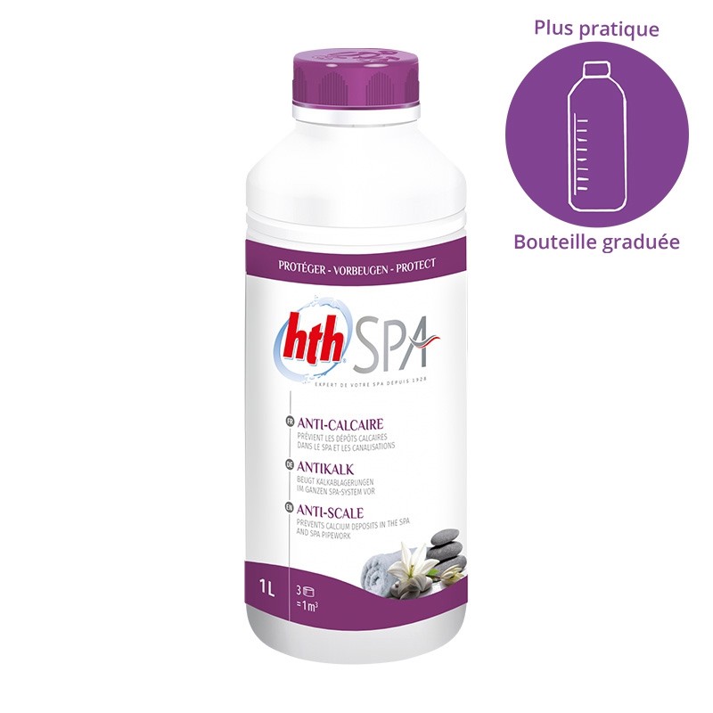Anti-calcaire Hth Spa 1L produit entretien anticalcaire pour eau dure et jacuzzi