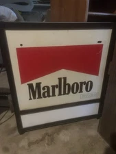 RARE VINTAGE 1997 MARLBORO DOUBLE SIDED ELECTRIC LIGHT UP SIGN WORKING 30" X 26"