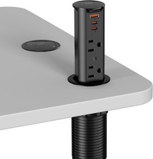 2 Inch Pop up Outlet DESK POWER Grommet Wire Hole Insert 20W BLACK USB-C USB