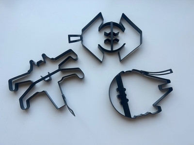 3 Star Wars Williams Sonoma Pancake Molds Millennium Falcon Tie Fighter X-Wing
