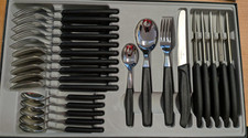 Victorinox Classic, professional cutlery set, Set of 24, Black