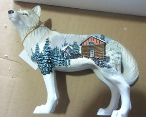 westland Call of The Wolf winter Cabin 14158 NIB New
