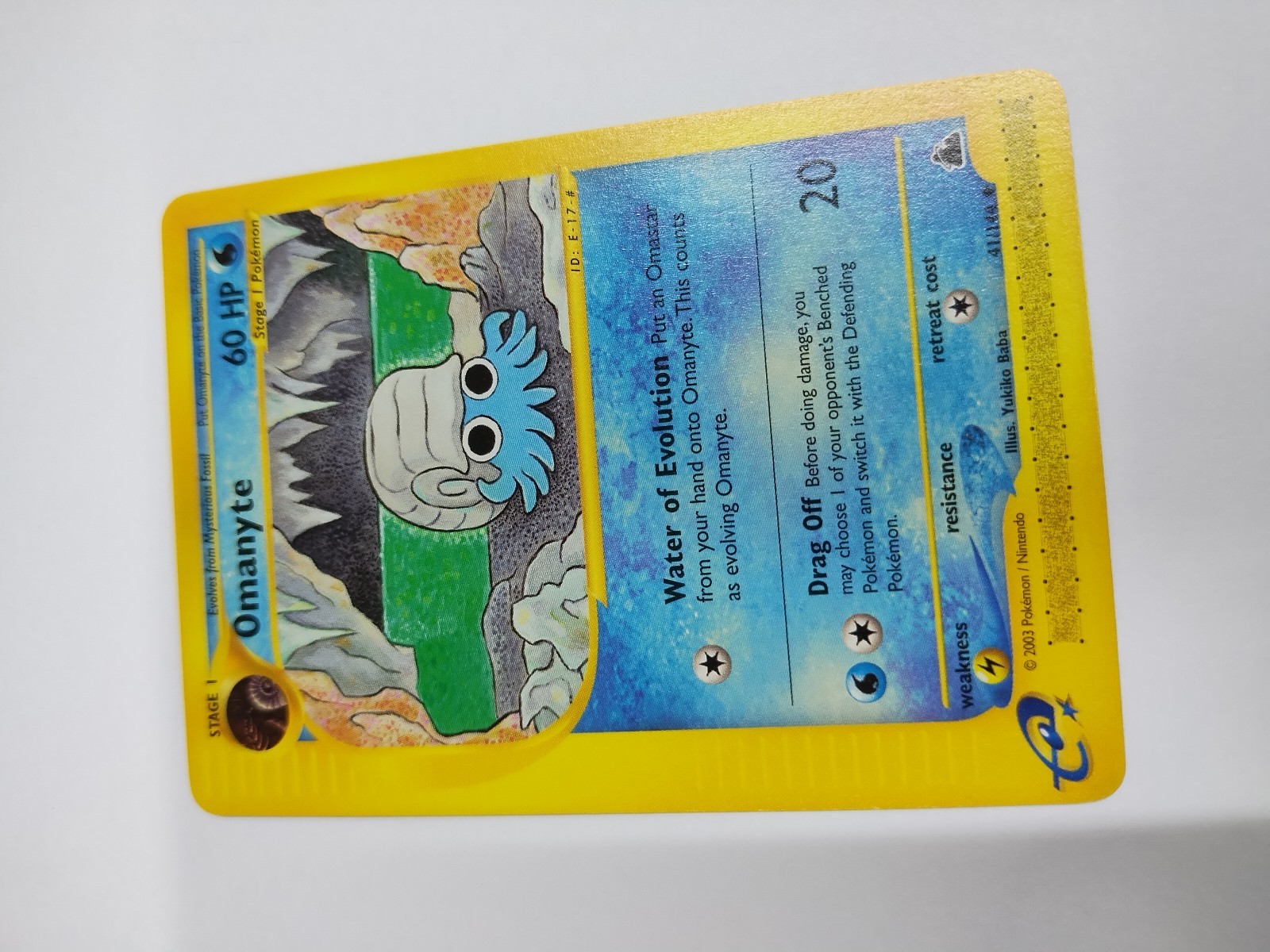 MINT Pokemon Omanyte 41/144 Skyridge Regular Pokemon  Mint