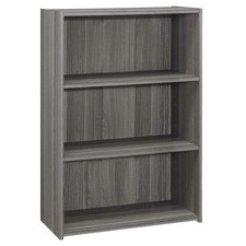 36 Gray Wood Adjustable Bookcase