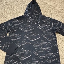 Jordan Big Boys 23 Fadeaway Fleece Lined Hoodie Black  Gray XL 13-15 Years