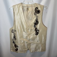 El General Paisley Embroidered Vest Western Steampunk Formal Waistcoat Men s XL