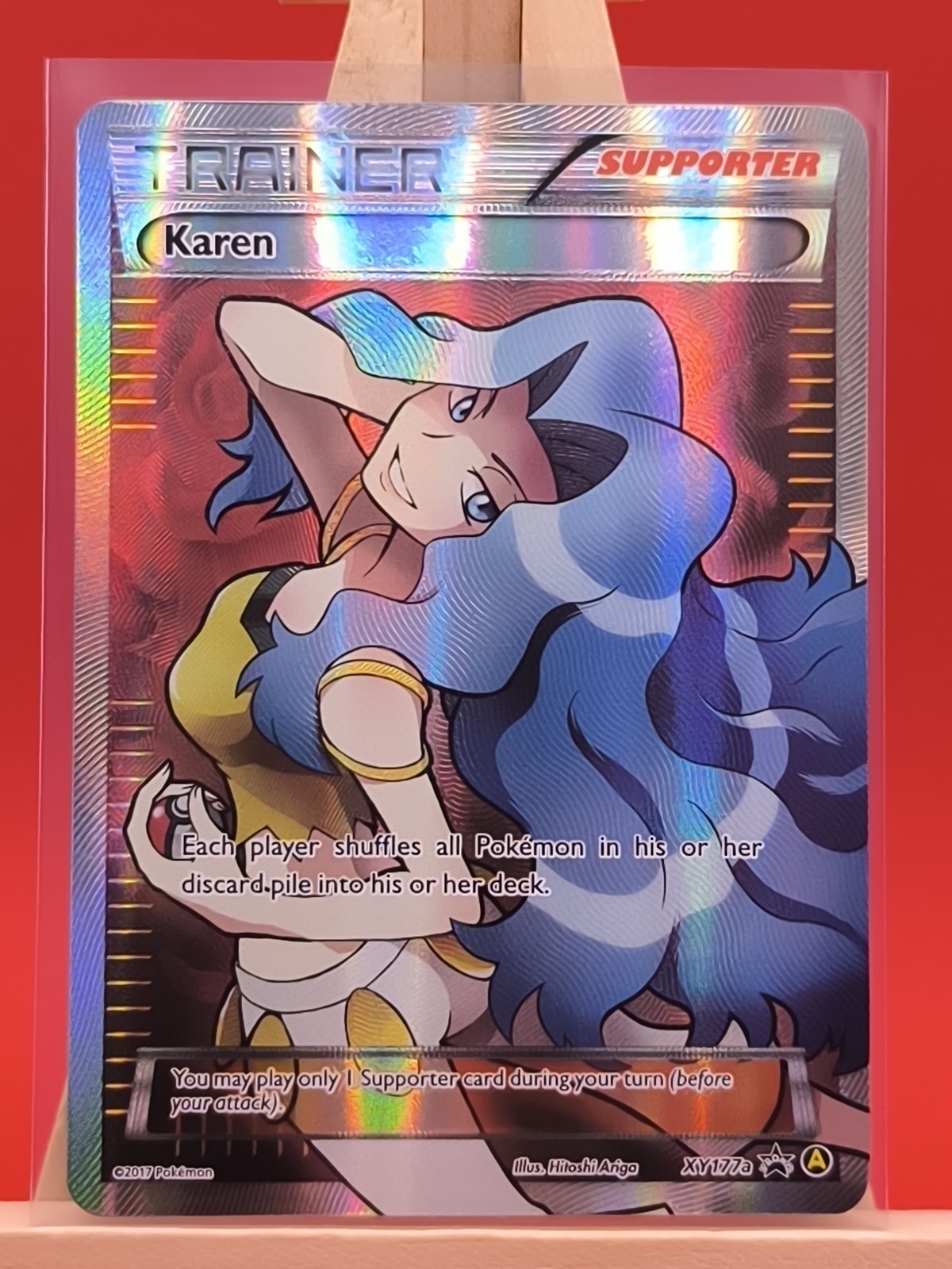 Karen XY177a X & Y Supporter Ultra Rare Full Art Holo Promo Pokemon Card