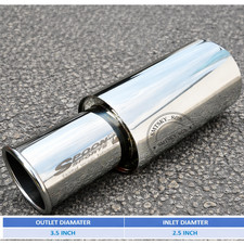 Spoon Sport Hi-power Universal Single Exhaust Muffler Inlet 2.5 Outlet 3.5