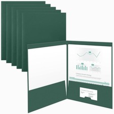 25 Count, Green, Two Pocket Presentation Folders, for Sales Material, Important
