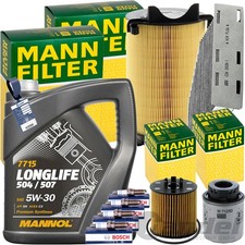 Mann Révision + 5L mannol 504 5W-30 Huile Convient pour VW Golf 5 Audi 1.4
