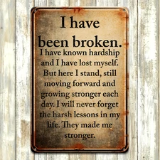 Rustic Motivational Quote Wall Art Plaque Inspirational Home Decor Metal Sign