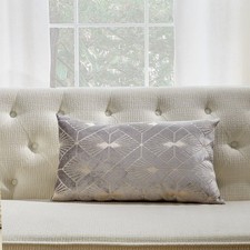 Gray With Brushed Diamond Pattern And Microgel Feather-Like Insert Pillow